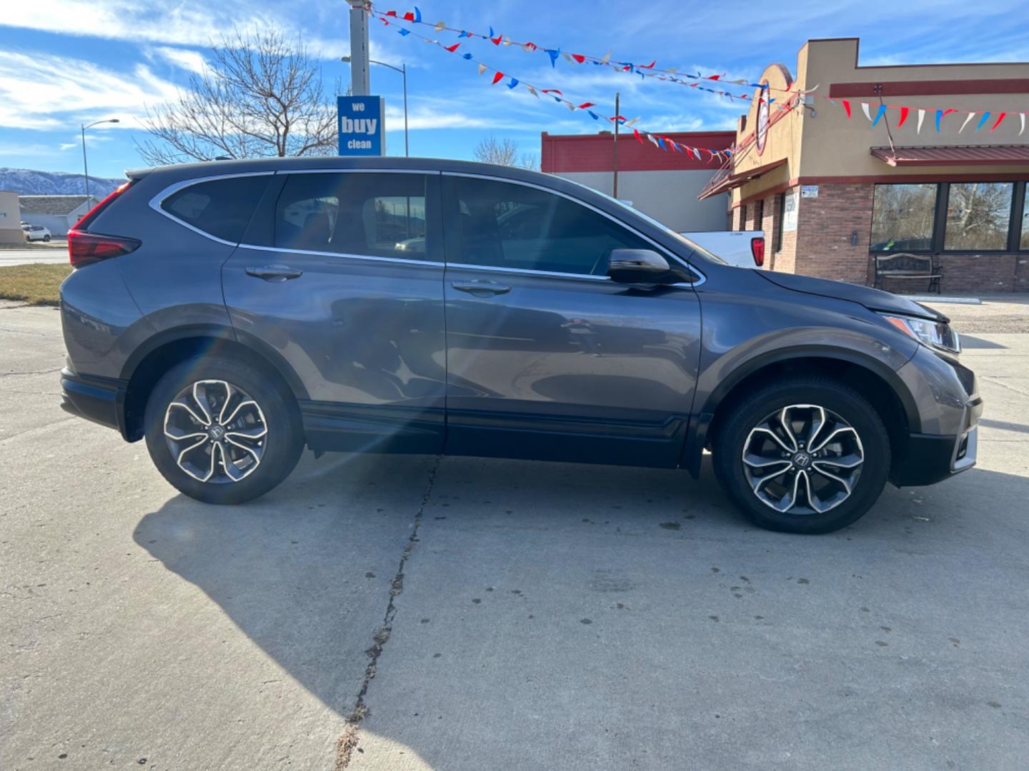 2021 Dark Gray /Dark Gray/Black Honda CR-V EX (5J6RW2H56MA) with an 1.5L I4 TURBO engine, Automatic transmission, located at 3030 CY Ave, Casper, WY, 82604, (307) 265-3830, 42.827816, -106.357483 - Photo#3